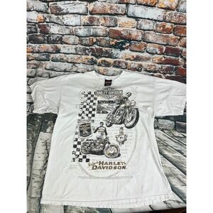 Harley-Davidson Gainesville FL Graphic T-Shirt Mens XL White Cotton Biker Tee